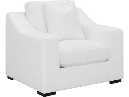 Ashlyn White Upholstered Sloped Arms Chair For Discount