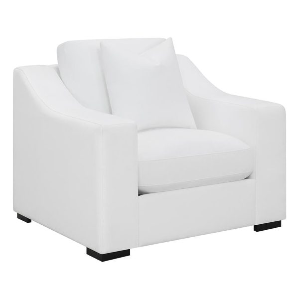 Ashlyn White Upholstered Sloped Arms Chair For Discount