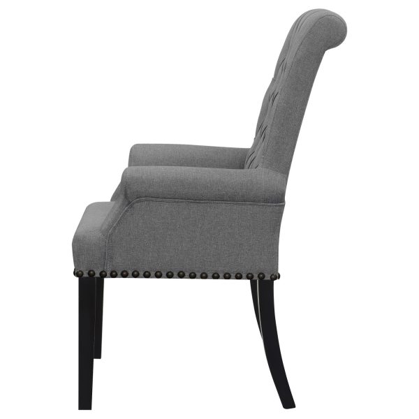 Alana Upholstered Tufted Arm Chair with Nailhead Trim Online now