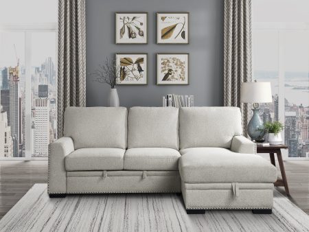 Morelia Beige RAF Storage Sleeper Sofa Chaise For Sale