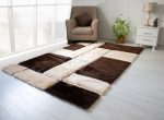 3D Shaggy Brown Beige 5X7 Area Rug For Cheap