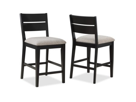 Mathis Black Gray Counter Height Chair, Set of 2 For Cheap