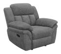 Bahrain Upholstered Glider Recliner Charcoal For Sale