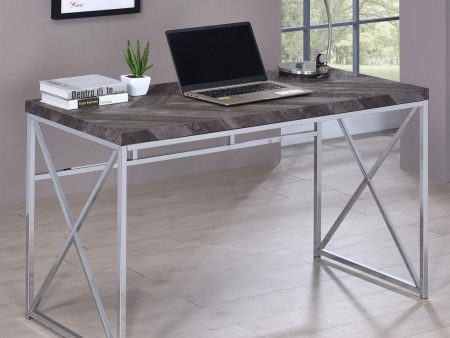 Grimma Rustic Gray Herringbone Writing Desk Sale