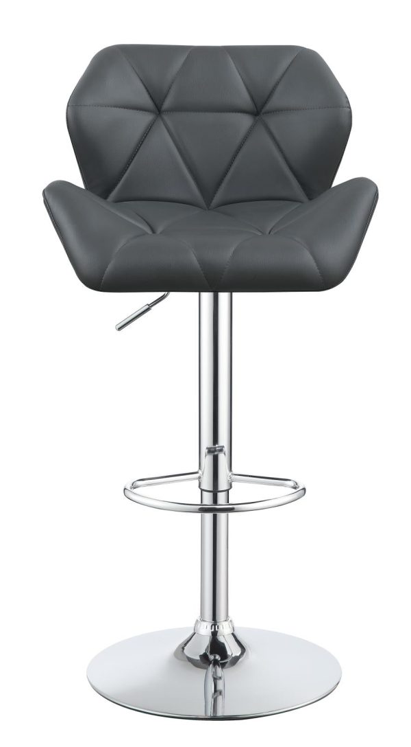 Berrington Chrome Gray Adjustable Bar Stools, Set of 2 Fashion