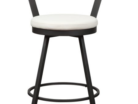 Appert White Dark Gray Swivel Pub Height Chair, Set of 2 For Discount