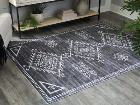 Arloman Black Cream Gray 5  x 7  Rug on Sale