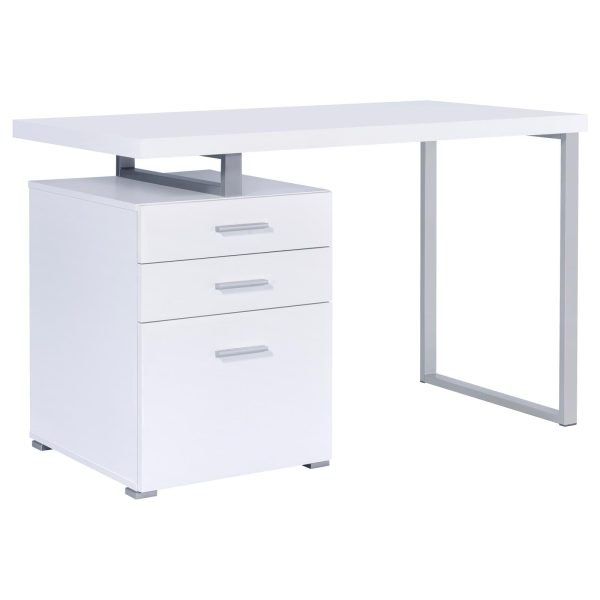 Brennan White 3-Drawer Office Desk Supply