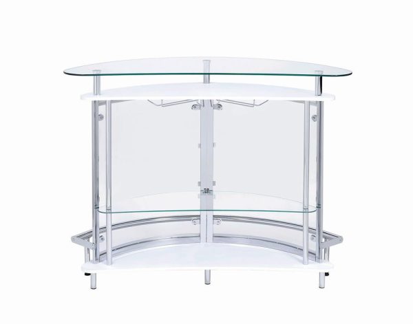 Amarillo White Chrome 2-Tier Bar Unit on Sale