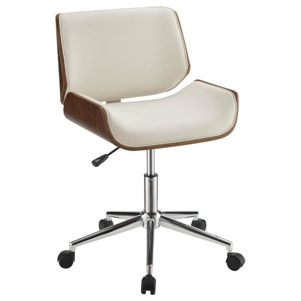 Addington Ecru Chrome Adjustable Height Office Chair Online Hot Sale