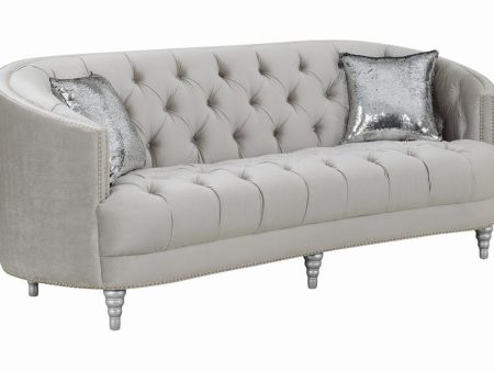 Avonlea Sloped Arm Tufted Sofa Gray Online Hot Sale