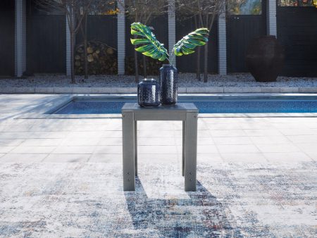 Amora Charcoal Gray Outdoor End Table For Sale