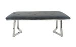 Beaufort Dark Gray Upholstered Tufted Bench Online Hot Sale