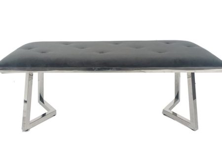 Beaufort Dark Gray Upholstered Tufted Bench Online Hot Sale