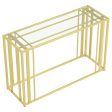 Adri Metal Frame Sofa Table Matte Brass on Sale