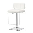 Alameda White Chrome Adjustable Bar Stool For Sale