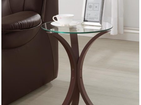 Edgar Cappuccino Round Accent Table For Sale