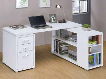 Yvette White L-shape Office Desk For Sale