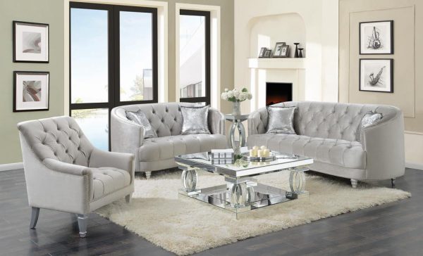 Avonlea Sloped Arm Tufted Loveseat Gray Online now