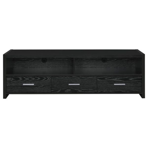 Alton 62  3-Drawer TV Console Black Oak Cheap