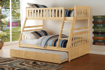 Bartly Pine Twin Full Bunk Bed with Twin Trundle Sale