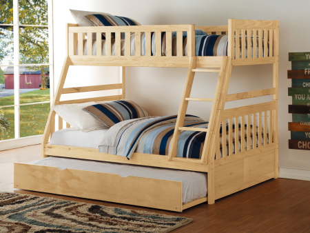 Bartly Pine Twin Full Bunk Bed with Twin Trundle Sale