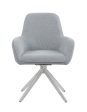 Abby Light Gray Chrome Flare Arm Side Chair For Discount