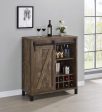 Arlington Rustic Oak Bar Cabinet with Sliding Door Online Hot Sale