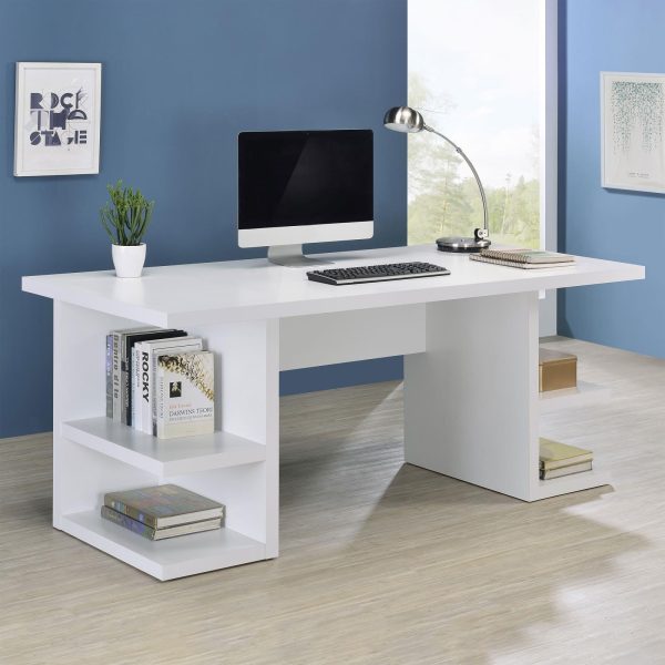 Alice White Writing Desk with Open Shelves Supply