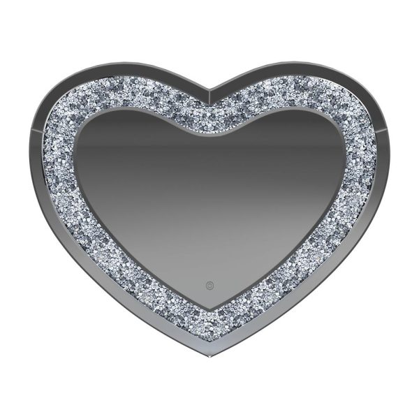 Aiko Silver Heart Shape Wall Mirror Online Hot Sale