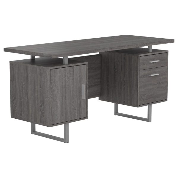 Lawtey Weathered Gray Floating Top Office Desk Hot on Sale