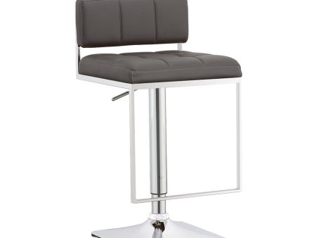 Alameda Chrome Gray Adjustable Bar Stool For Cheap