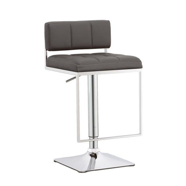 Alameda Chrome Gray Adjustable Bar Stool For Cheap