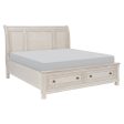 Bethel Wire Brushed White Sleigh Storage Platform Bedroom Set Online