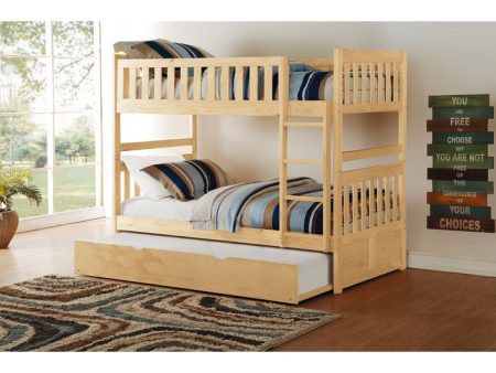 Bartly Pine  Twin Twin Bunk Bed with Twin Trundle For Discount