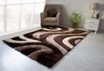 3D Shaggy Brown 5X7 Area Rug Supply