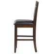 Dewey Brown Walnut Upholstered Counter Height Chairs with Footrest, Set of 2 on Sale