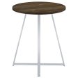 Bexter White Chrome Faux Marble Round Top Bar Table For Sale