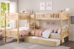 Bartly Pine Corner Bunk Bed with Twin Trundle Supply