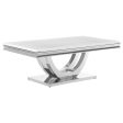 Adabella White Chrome U-Base Rectangle Coffee Table Online