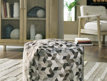 Albermarle Gray Brown Pouf For Cheap