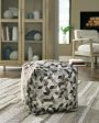 Albermarle Gray Brown Pouf For Cheap