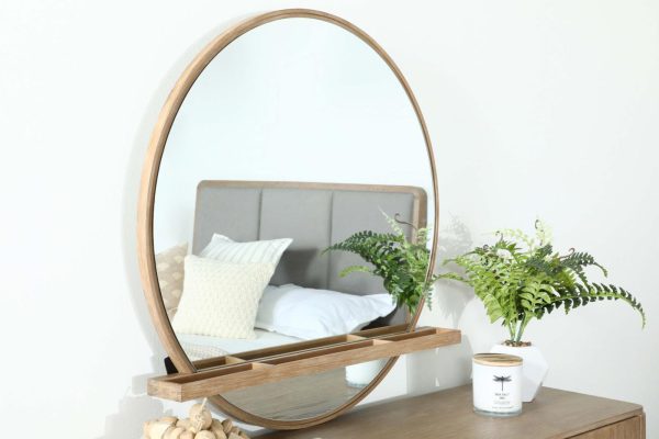 Arini Sand Wash Round Dresser Mirror Hot on Sale