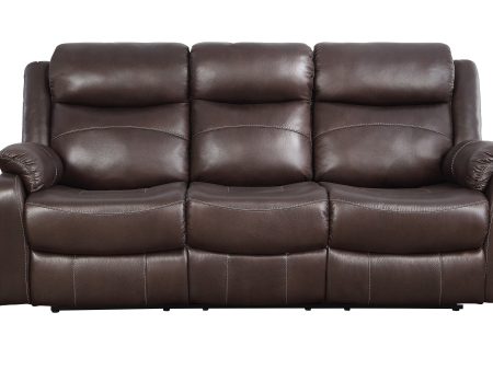 Yerba Brown Microfiber Double Lay Flat Reclining Sofa For Discount