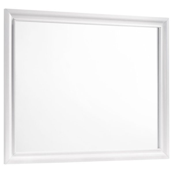 Barzini White Rectangle Dresser Mirror For Discount