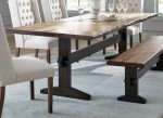 Bexley Natural Honey Espresso Live Edge Trestle Dining Table Discount