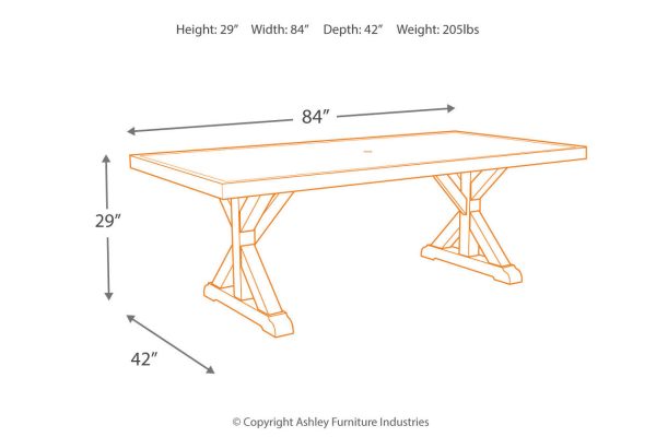 Beachcroft Beige Dining Table with Umbrella Option Online now