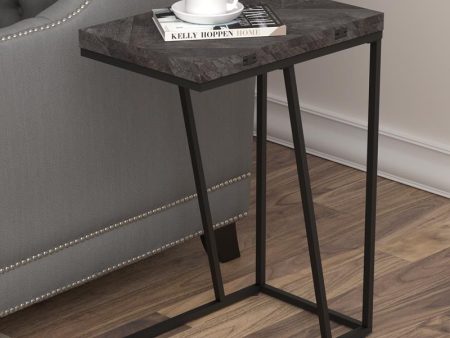 Carly Gray Expandable Chevron Rectangular Accent Table For Discount