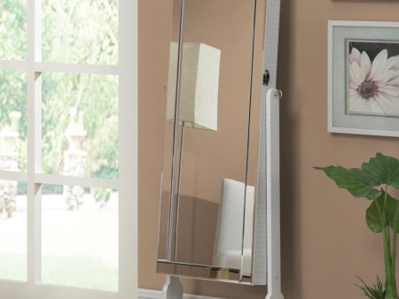 Zayas White Storage Jewelry Cheval Mirror For Cheap