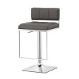 Alameda Chrome Gray Adjustable Bar Stool For Cheap